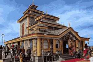 Hilltop Surkanda Devi Temple with mountain views