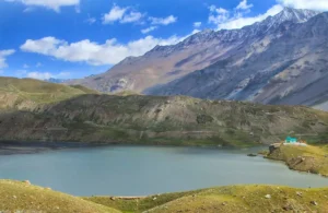 arvati Tal lake near Adi Kailash with clear water and Himalayan mountain reflection