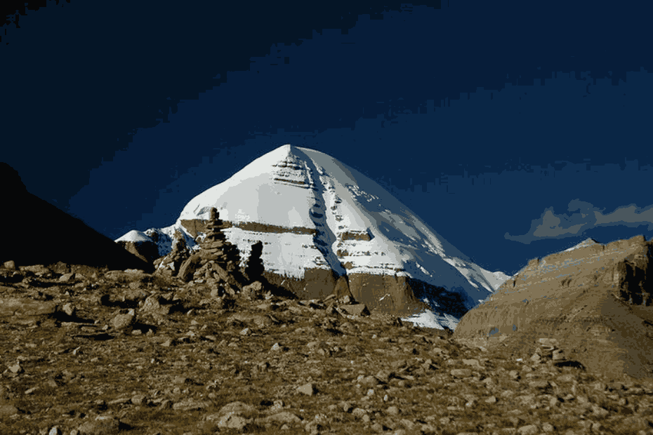 Holy Mount Kailash in the Himalayas with clear sky view