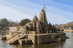 Omkareshwar Jyotirlinga temple on Mandhata island in Madhya Pradesh