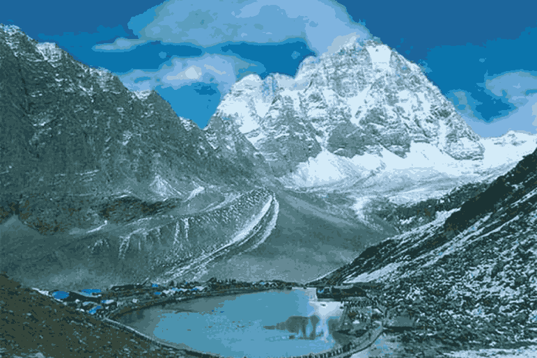 Manimahesh Kailash snow-covered peak in Himachal Pradesh