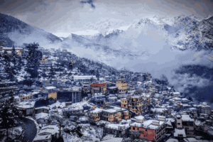 Joshimath town in Uttarakhand with Himalayan mountain views