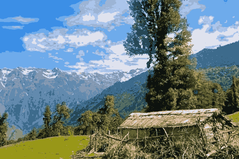 Munsiyari landscape with forests and mountains