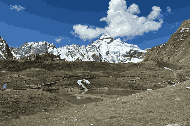 Snow-covered Adi Kailash peak