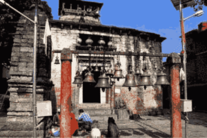 Baghnath Temple in Bageshwar Uttarakhand surrounded by Himalayan hills near the Saryu and Gomti river confluence