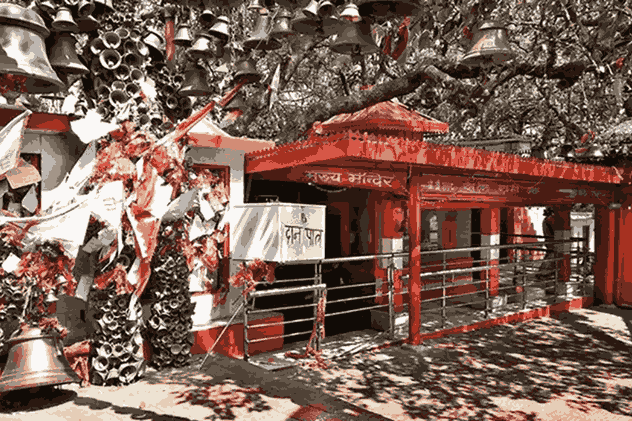 Godakhal Golu Devta Temple in Almora surrounded by Himalayan hills