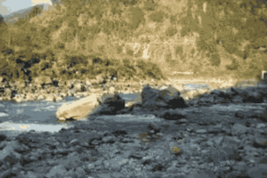 Nandprayag confluence of Nandakini and Alaknanda rivers in Uttarakhand