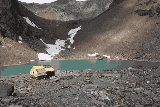 Satopanth Lake surrounded by Himalayan mountains in Uttarakhand