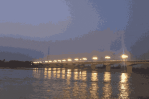 Sunrise view of Saryu River at Saryu Ghat Ayodhya