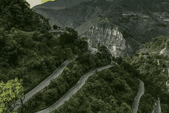 Dehradun city view with green hills and valley landscape in Uttarakhand