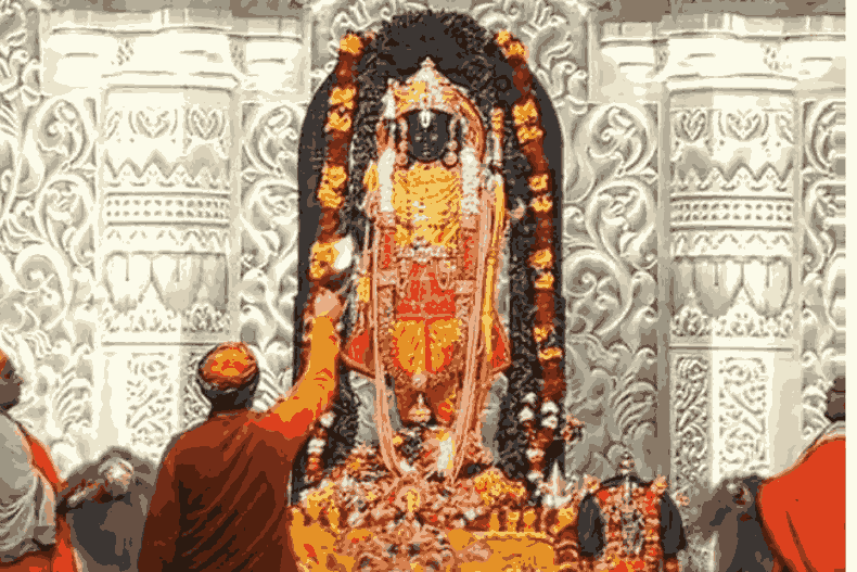 Close-up view of Ram Lalla idol at Ram Mandir Ayodhya
